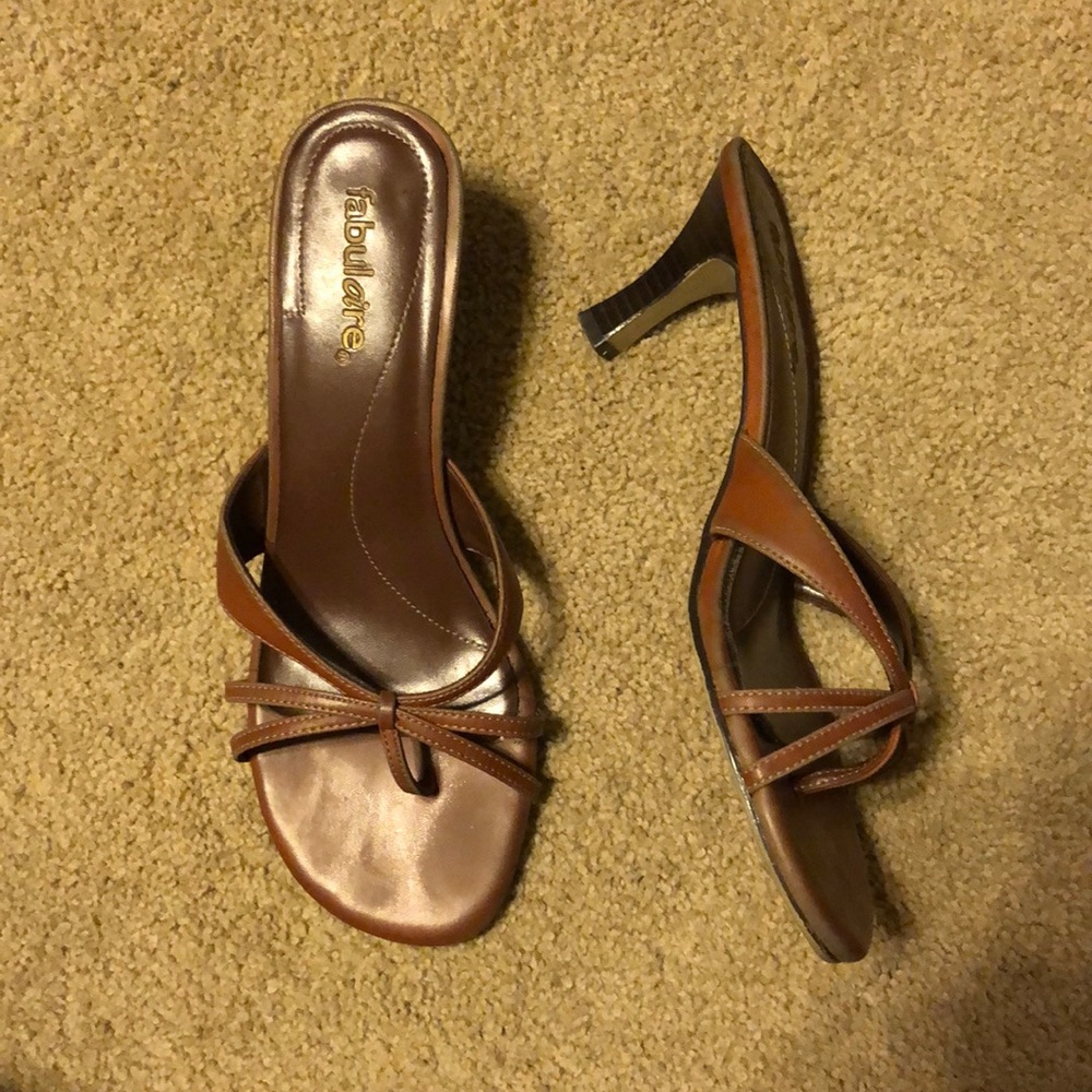 Brown strap heel